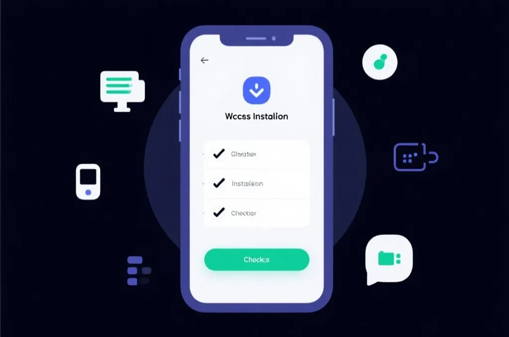 手机应用安装与排障成功 checklist 示意图